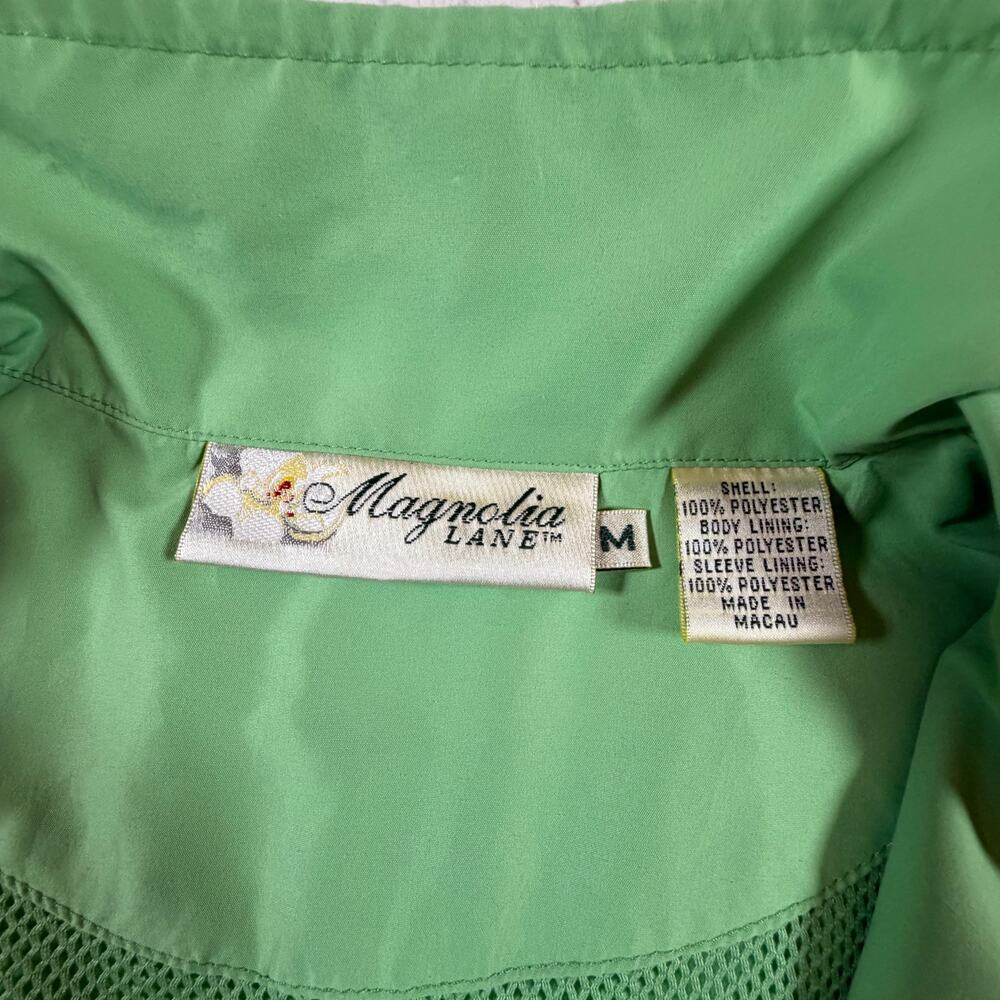 Masters Golf Magnolia Lane green full zip windbreaker jacket Women’s Sz M - Picture 5 of 7